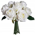 Bukiet 7 róż białych naturalnych w dotyku