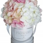 Flower box hortensje biało-różowe S