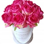 Flower box róże różowe fuksja 12