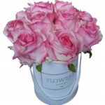 Flower box róże różowe 12