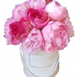 Flower box piwonie i róże różowe S