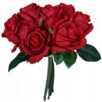 Bukiet 7 róż czerwonych naturalnych w dotyku