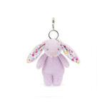 Jellycat breloczek królik króliczek fioletowy kwieciste uszy