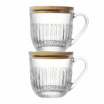 La Rochere kpl. 2 kubków z pokrywkami drewnianymi 240ml