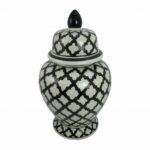 Ginger amfora marokańska koniczyna biało-czarna 44cm