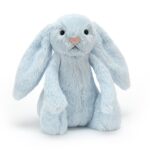 Jellycat maskotka króliczek królik grzechotka niebieski 18cm