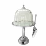 Patera na srebrnej nodze z kloszem i łopatką 48cm