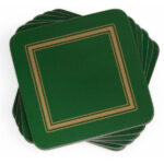 Pimpernel podkładki małe pod kubek zielone złote 6szt.