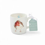 Royal Worcester kubek zimowy porcelanowy ptaszek rudzik