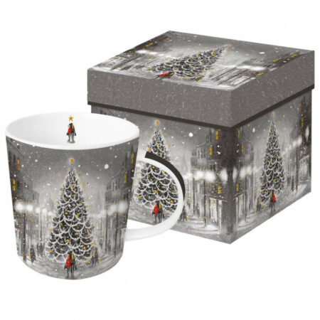 PPD porcelanowy świąteczny kubek choinka w pudełku 350ml