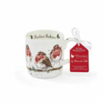 Royal Worcester kubek porcelanowy zimowy ptaszki rudziki