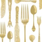 PPD serwetki papierowe złote sztućce 20szt.