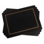 Pimpernel podkładki duże na stół pod talerz czarne złote 6szt.