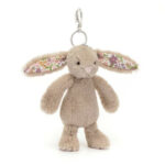 Jellycat maskotka breloczek królik króliczek beżowy z kwiecistymi uszami "Petal"
