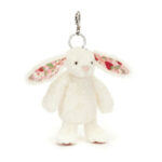 Jellycat maskotka breloczek króliczek królik kremowy z kwiecistymi uszami i truskawkami "Berry"