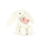 Jellycat maskotka przytulanka króliczek z kwiatem peonii kremowy 18cm