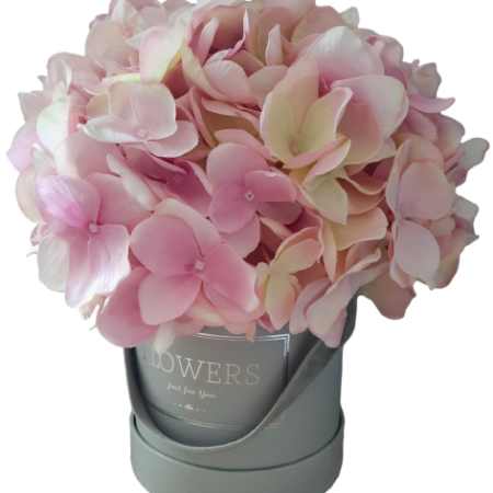 Flower box różowe hortensje S