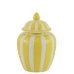 Amfora ceramiczna waza ozdobna biała-żółta 24cm