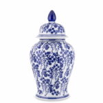 Amfora ceramiczna waza ozdobna granatowo-biała 47cm