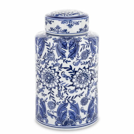 Amfora ceramiczna wazon niebieskie kwiaty 33cm