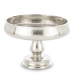 Misa wazon na nóżce srebrna metalowa 20cm
