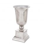 Wazon na postumencie srebrny metalowy 40cm