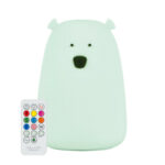 Rabbit & Friends lampka nocna silikonowa miś na pilota miętowy