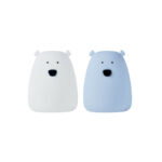 Rabbit & Friends lampka silikonowa mini miś biały niebieski 2szt.