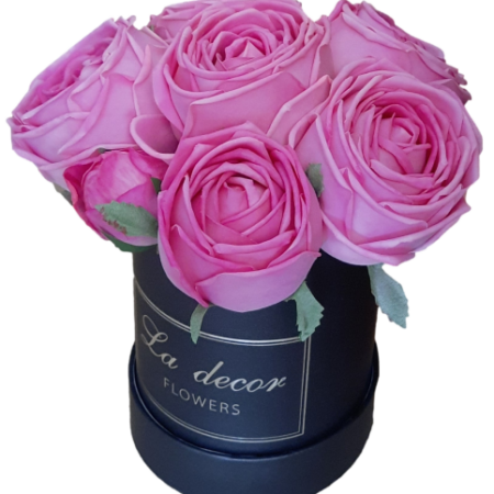 Flower boh róże różowe gumowe real touch S