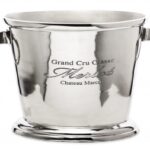 Elegancki srebrny cooler do szampana z kołatkami