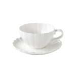 Easy Life porcelanowa filiżanka ze spodkiem biała 250ml