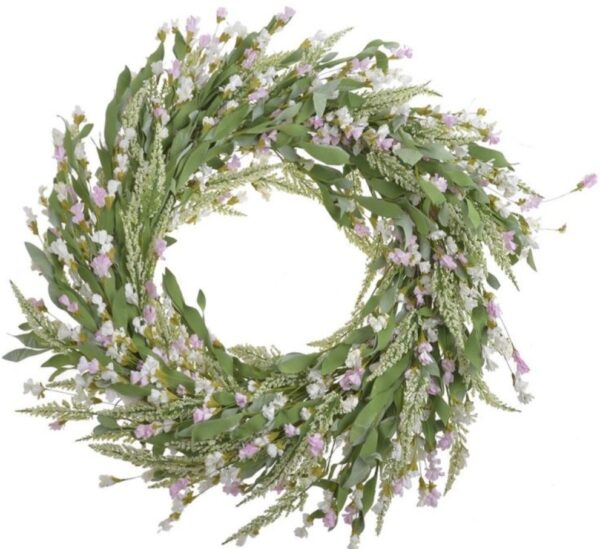 Wianek kwiatowy kwiaty jasnoróżowe 80cm