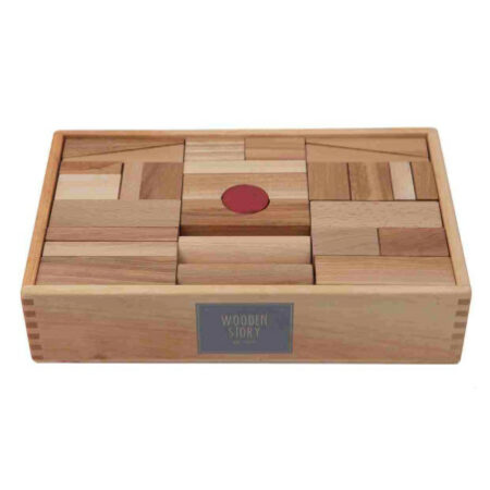 Wooden Story drewniane klocki w skrzynce XL 63 elementy