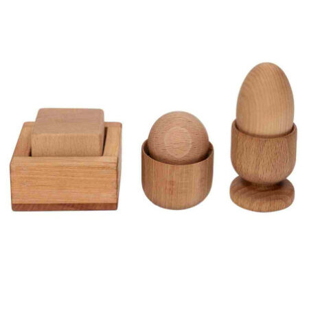 Wooden Story drewniany zestaw Montessori jajko kula kwadrat
