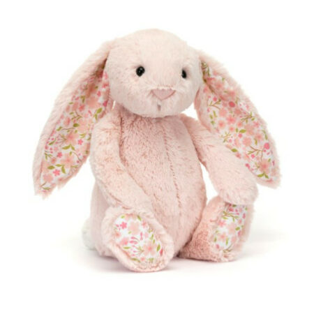 Jellycat maskotka królik króliczek z kwiecistymi uszami pudrowy róż "cherry" 31cm