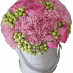 Flower box róże gumowe i goździki M