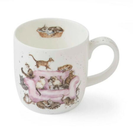Royal Worcester kubek porcelanowy koty kotki na fotelu