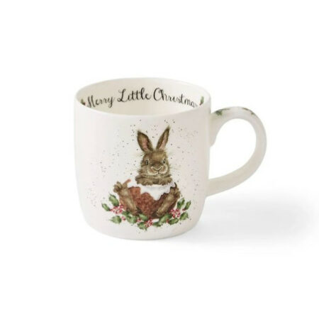 Royal Worcester kubek porcelanowy zając królik siedzący w świątecznym puddingu