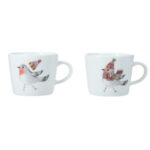 Mikasa filiżanka kubek espresso porcelanowa ptaszek 2szt.