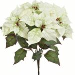 Poinsecja zielona kwiaty welurowe duży bukiet 62cm