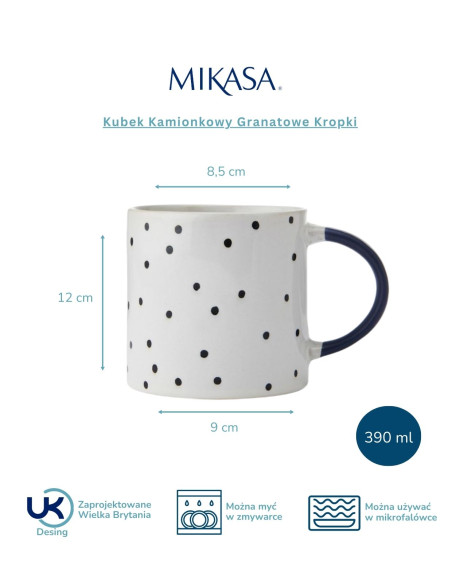Mikasa kubek kropki 390ml - obrazek 3