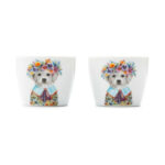 Mikasa kieliszki porcelanowe na jajka pies labrador 2szt.