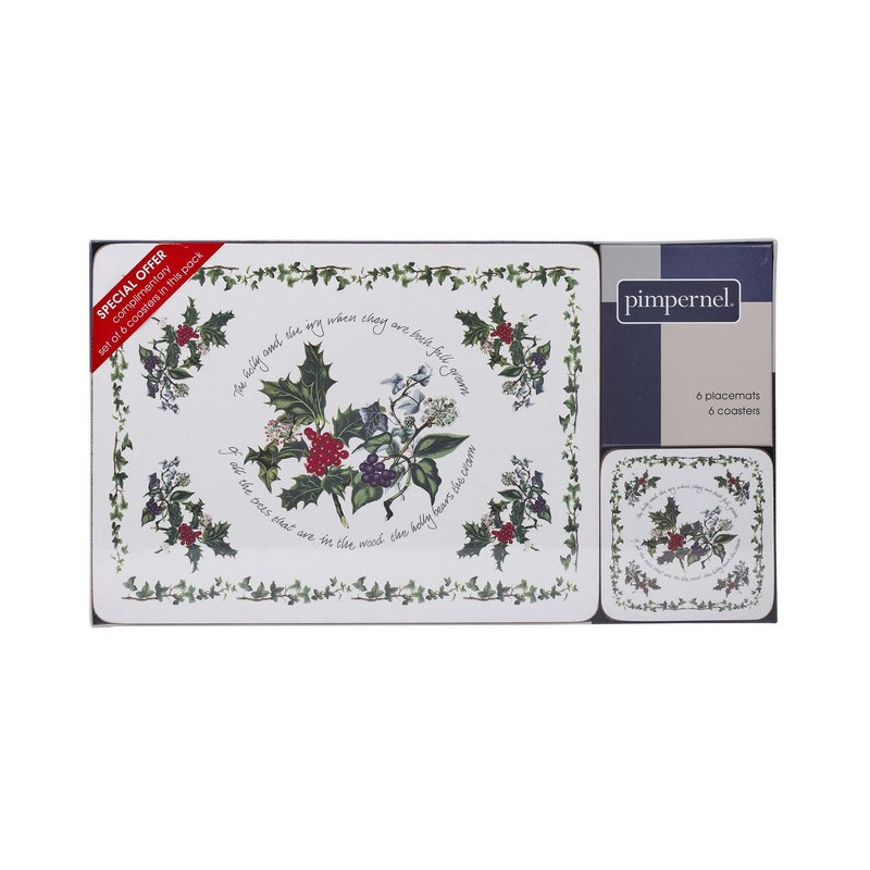 Pimpernel podkładki świąteczne duże i małe ostrokrzew 12szt. - obrazek 2