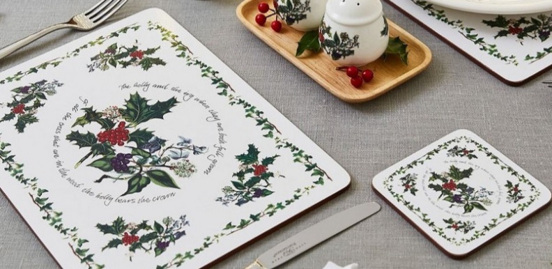 Pimpernel podkładki świąteczne duże i małe ostrokrzew 12szt.