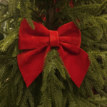 Kokarda welurowa czerwona ozdoba choinkowa