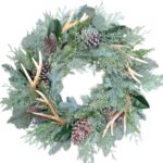 Wianek wieniec zimowy z rogami 60cm