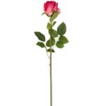 Wysoka róża fuksja różowa gumowa sztuczne kwiaty