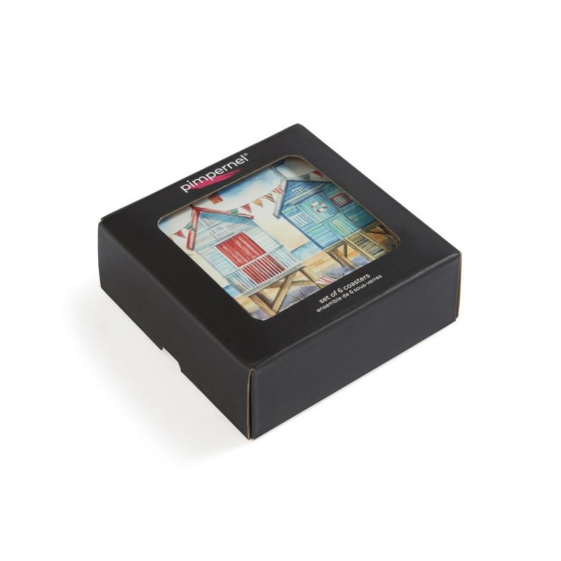 Pimpernel podkładki małe na stół pod kubek domki plażowe 6szt - obrazek 4