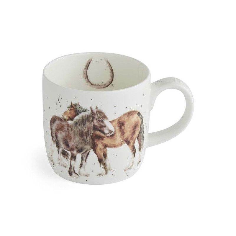 Royal Worcester kubek porcelanowy konie koń