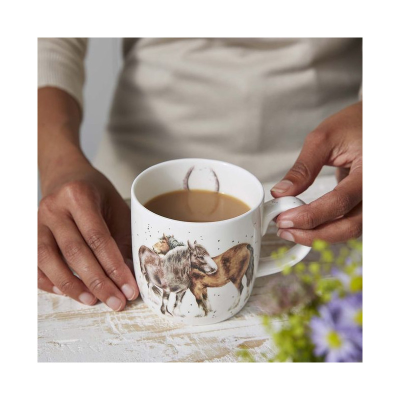 Royal Worcester kubek porcelanowy konie koń - obrazek 3